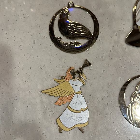 Vintage lot of 4 gold tone/brass ornaments 1980 G.Duchin - Picture 5 of 9